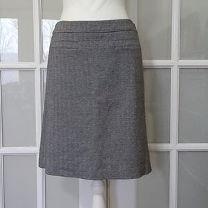 Talbots Petites Black and White Herringbone Stretch Skirt - 6P